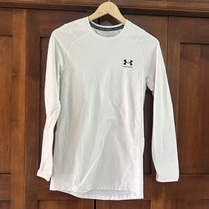 Men's Under Armour ColdGear® Fitted Crew Neck Long Sleeve White shirt LN Small